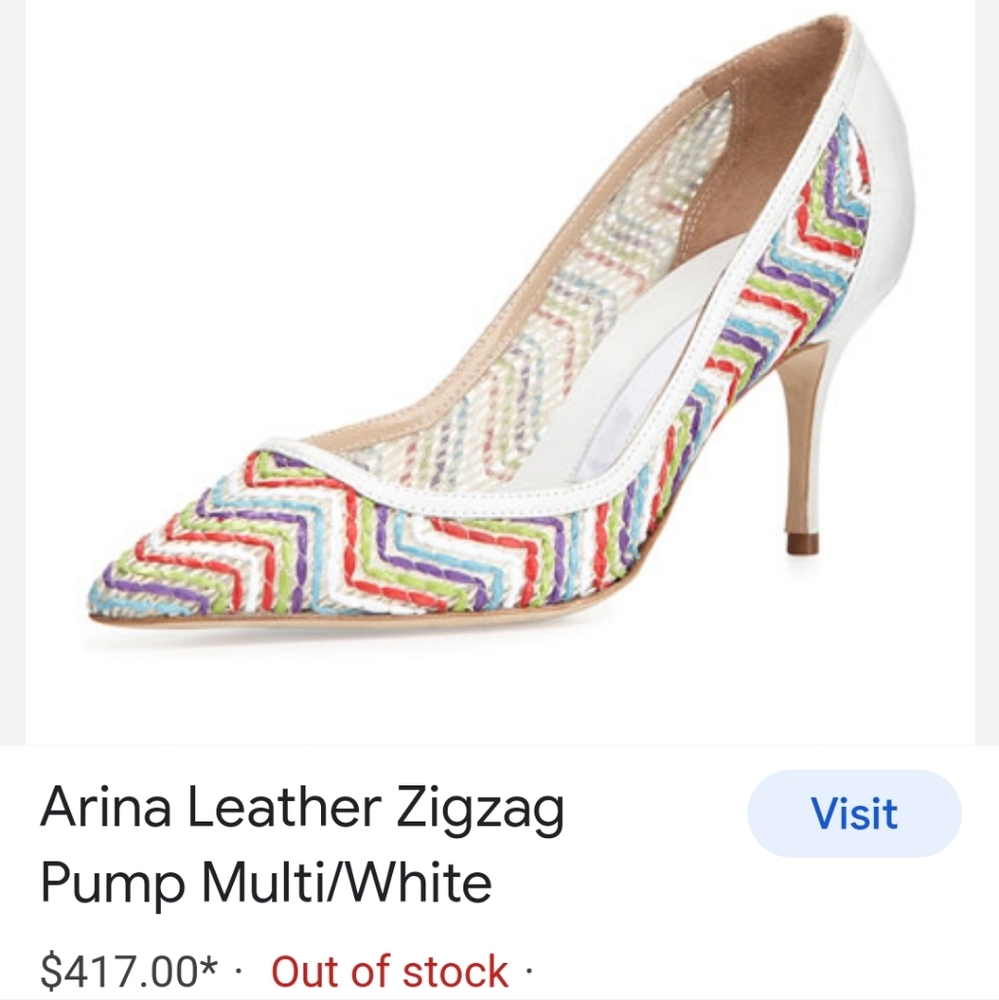 Manolo Blahnik arina leather zig zag multi pump
